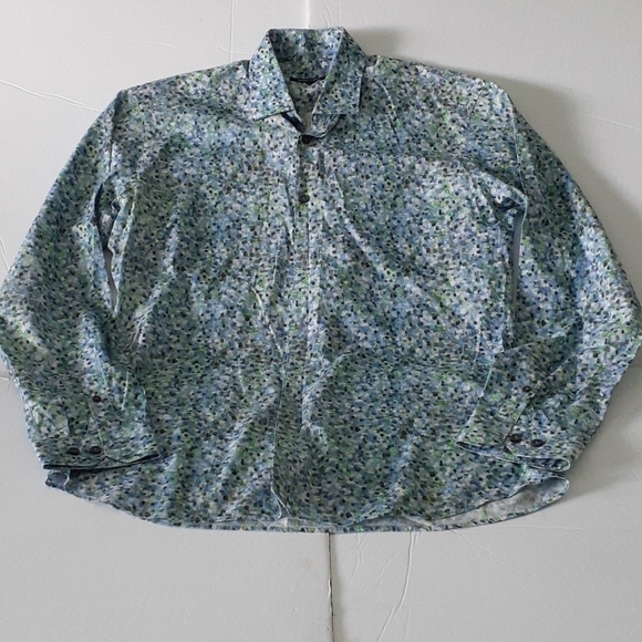 Jared Lang Pastel Watermark Regular Fit Long Sleeve Shirt Size L - Picture 4 of 13